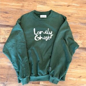 LONELY GHOST Forest Green Crewneck